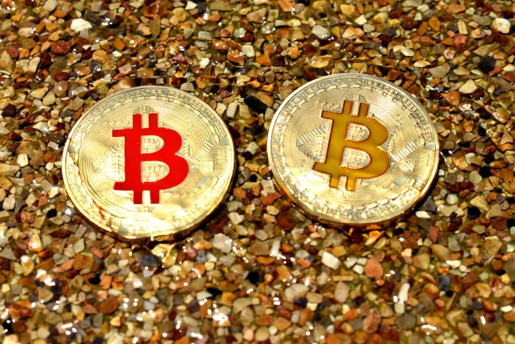 Deux pièces Bitcoin 
