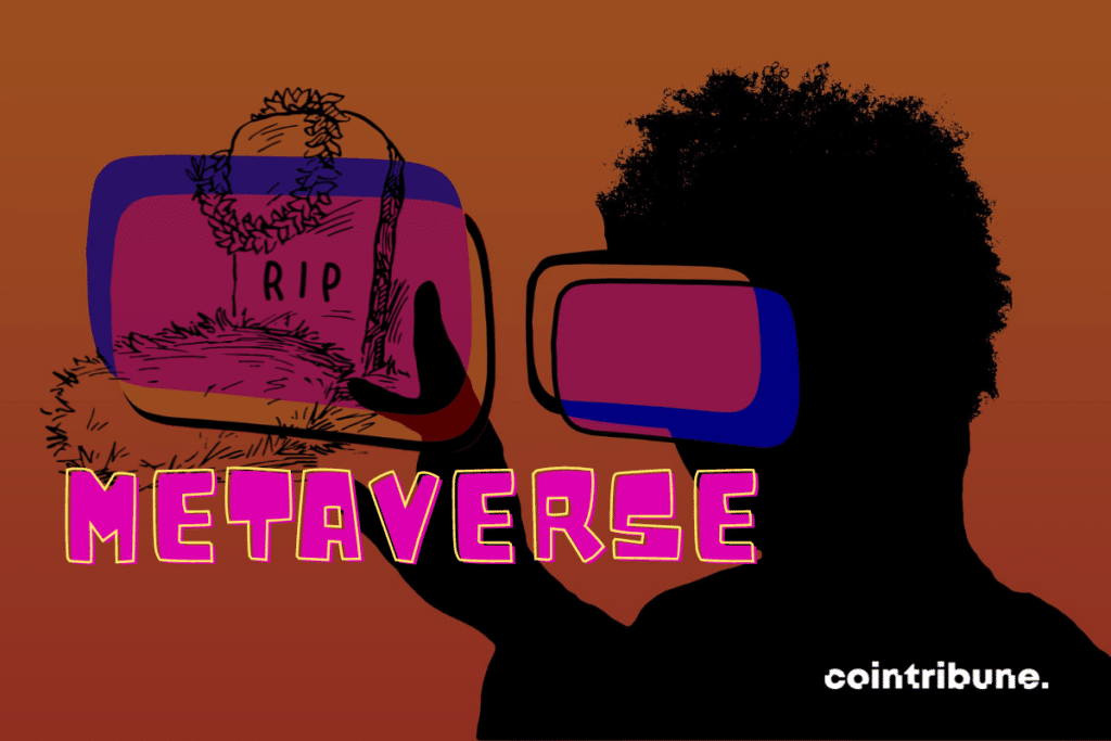 Illustration of the metaverse and RIP mention