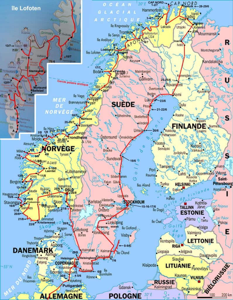 Carte de la Scandinavie