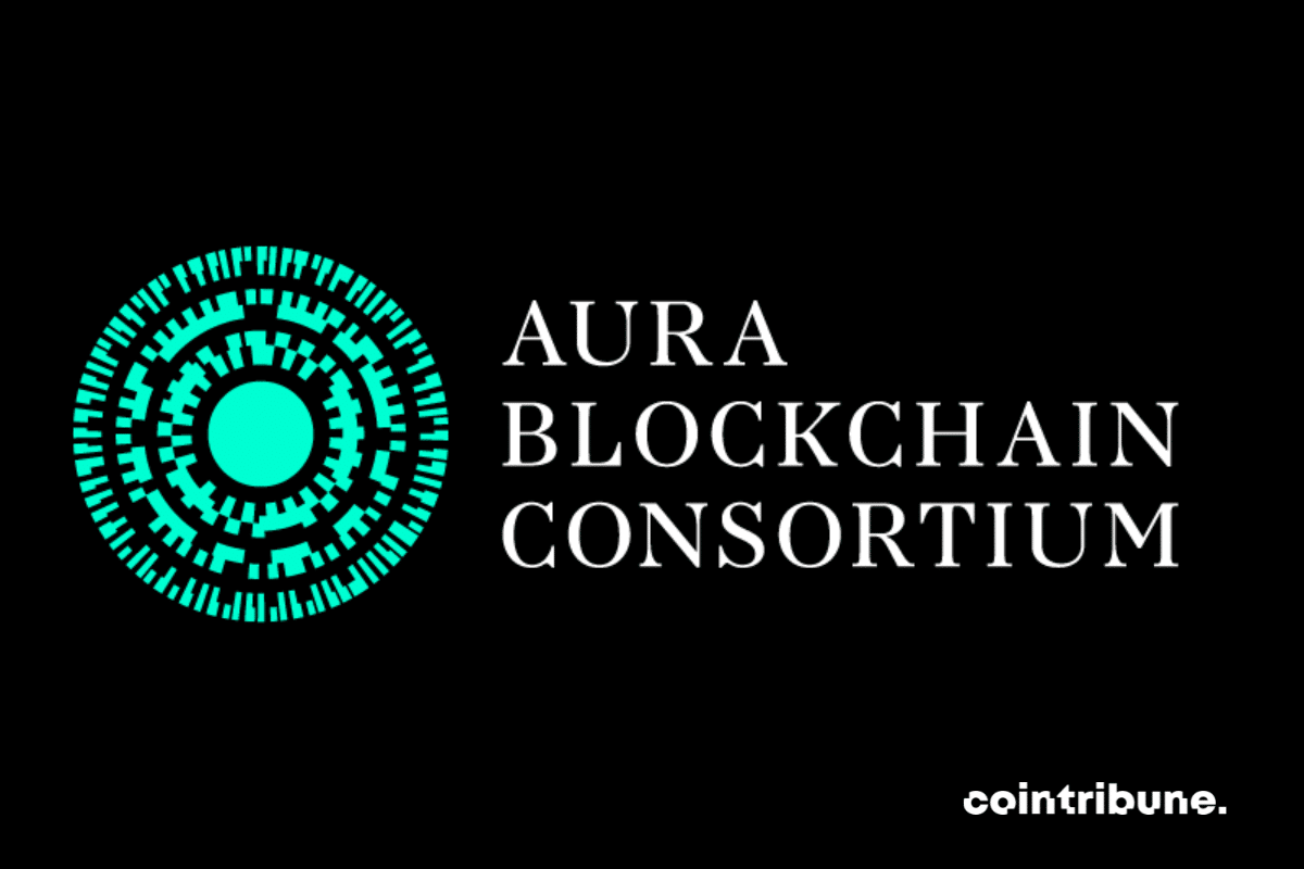 logo de la blockchain privée aura network