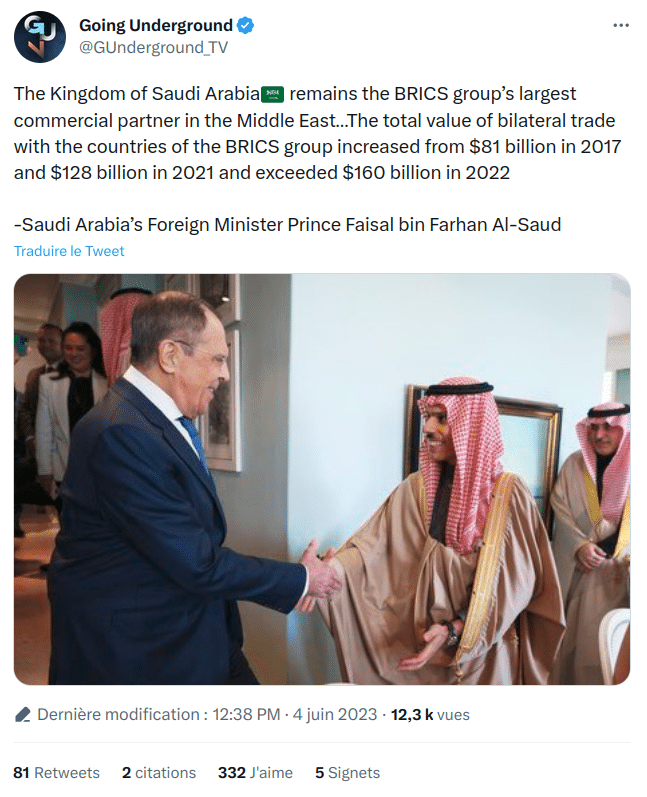Sergei Lavrov and prince Faisal bin Farhan Al-Saud