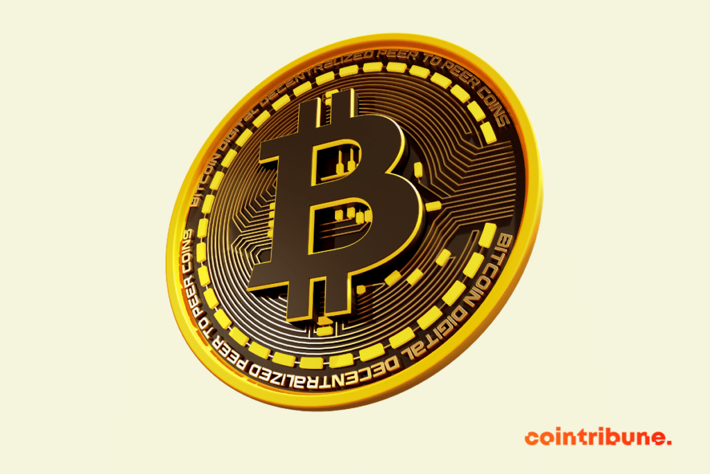 A coin representing 1 BTC