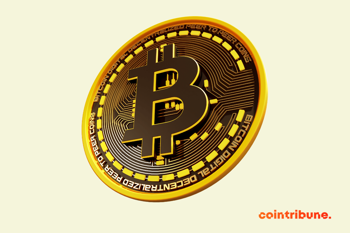 A coin representing 1 BTC