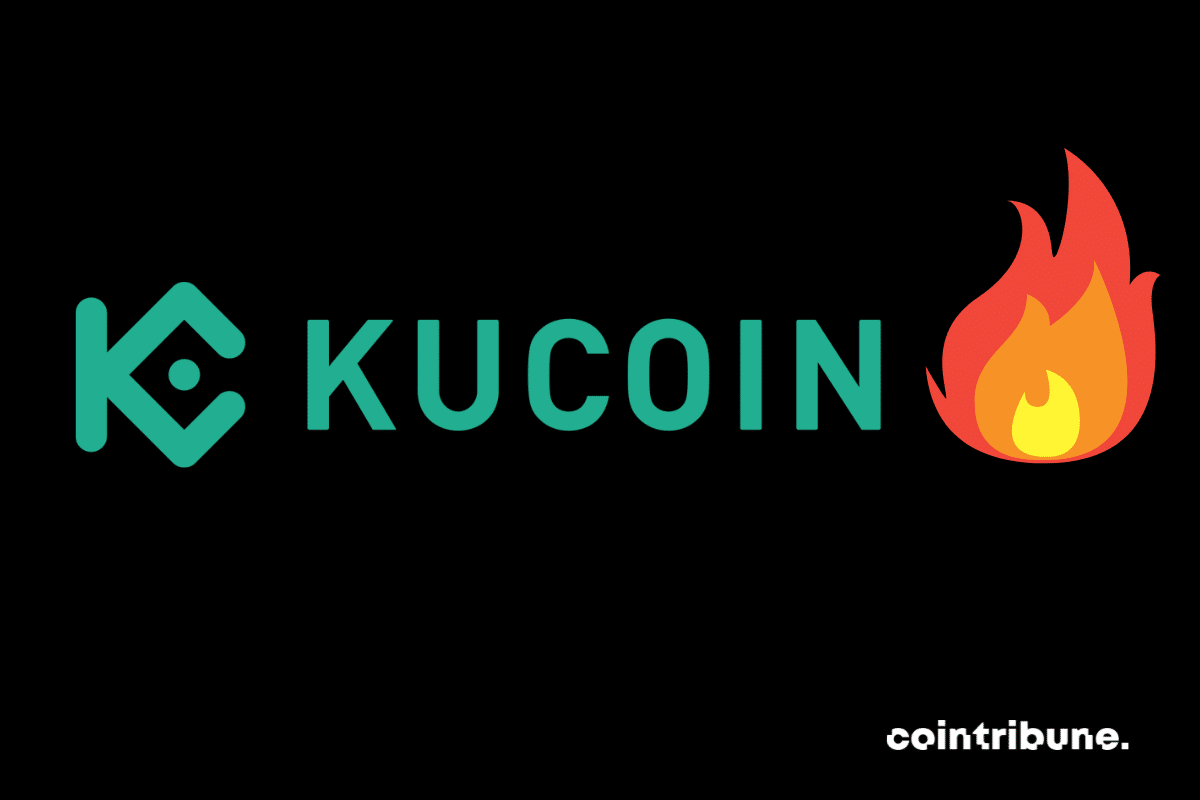 Le logo de Kucoin avec une flamme