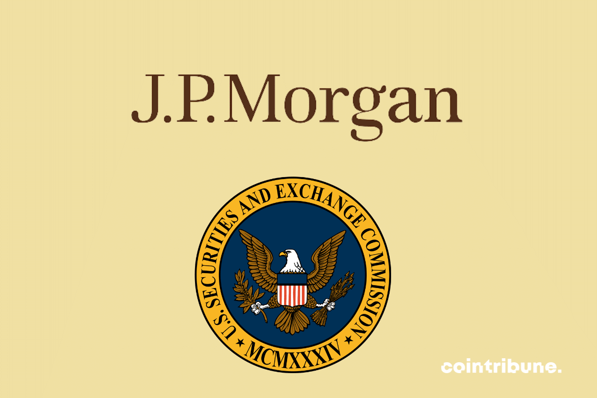 Les logos de JP Morgan et de la SEC