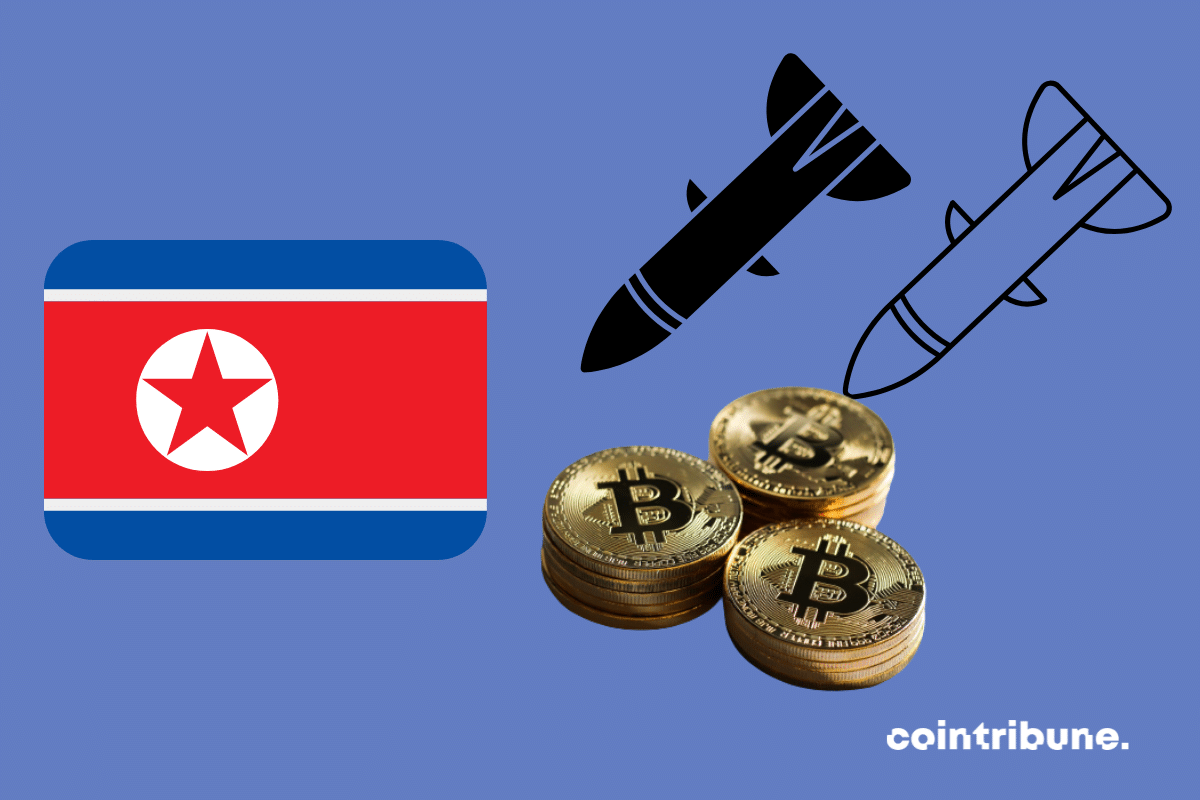 Le drapeau de la Corée, des cryptos et des missiles