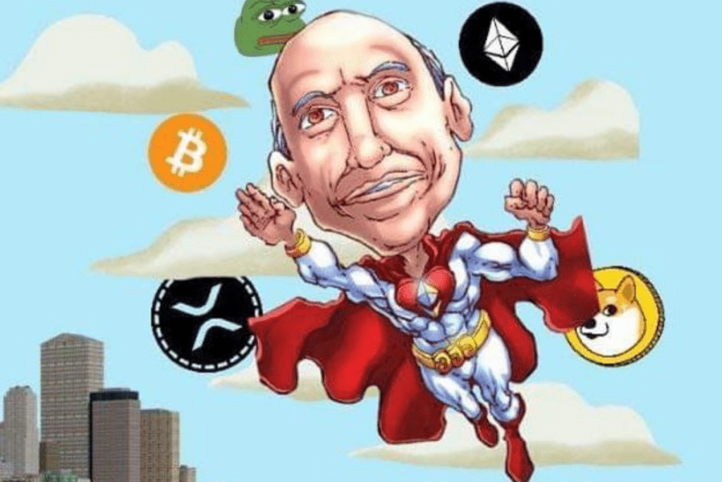 image de Gary entoure des shitcoins symbolisant le memecoin GENSLR