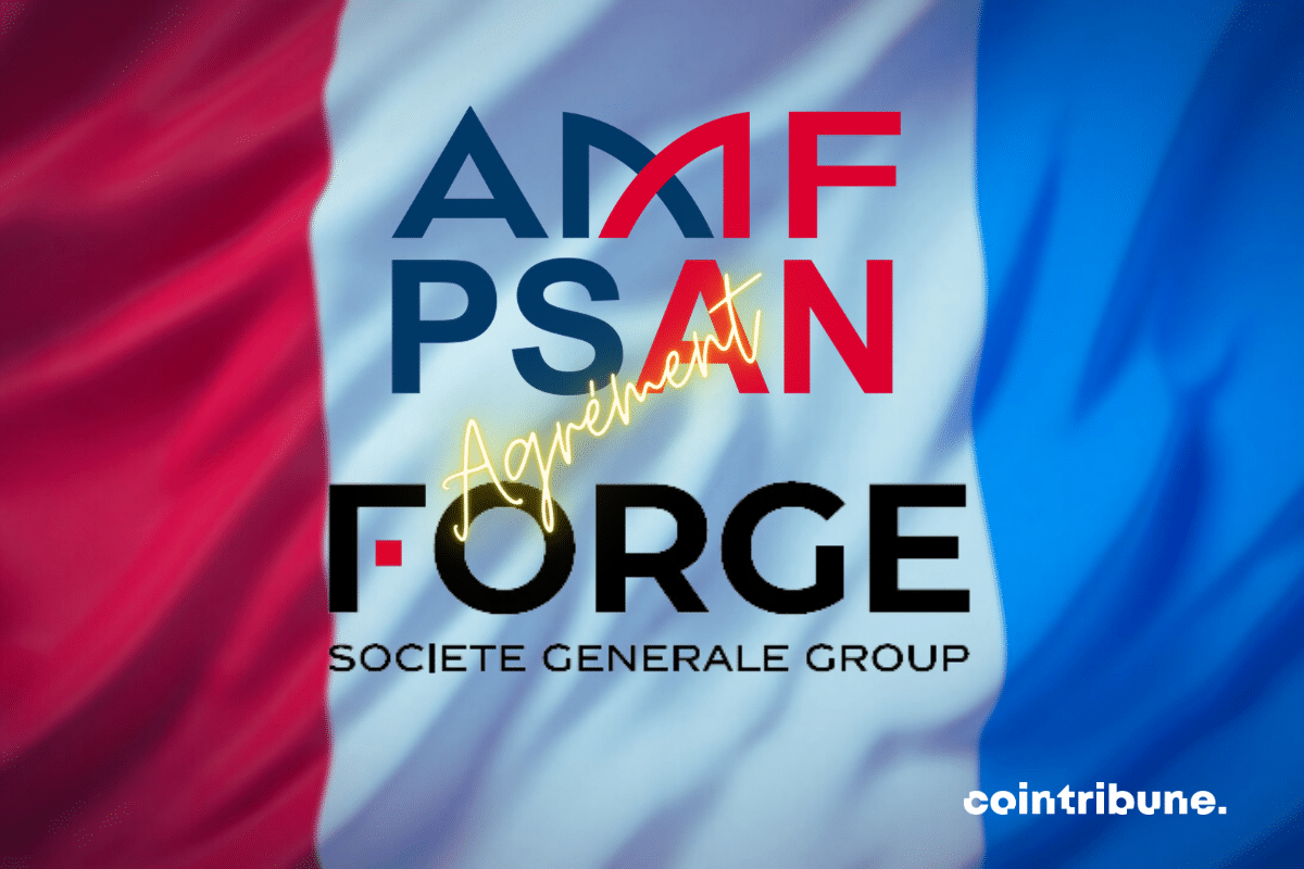 Drapeau de France avec les logos de l'AMF et Forge