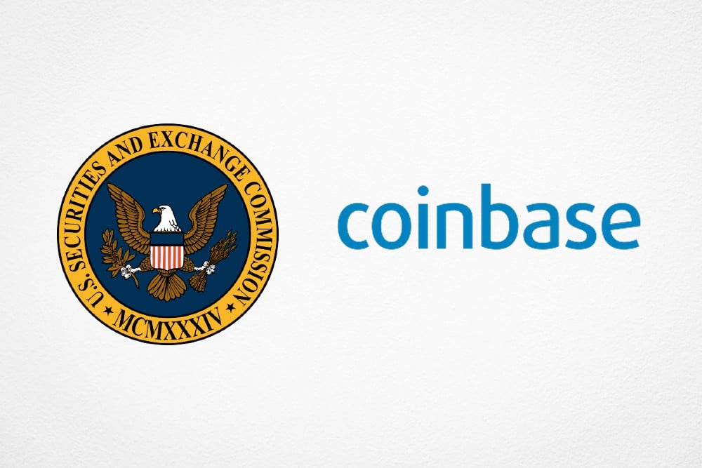 SEC and Coinbase logos