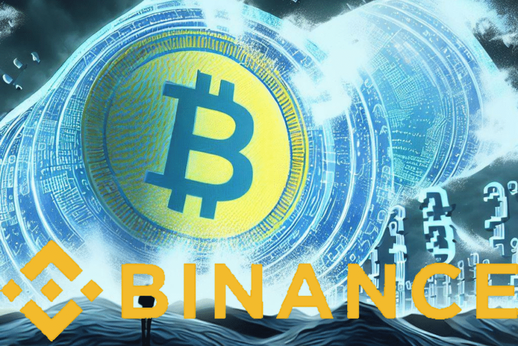 Binance : Un énorme tsunami portant le logo de Bitcoin crypto