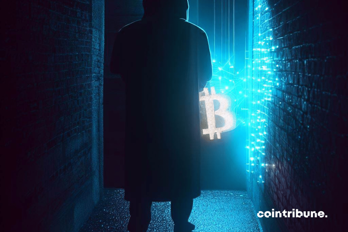 Bitcoin (BTC), une ruelle sombre et une silhouette