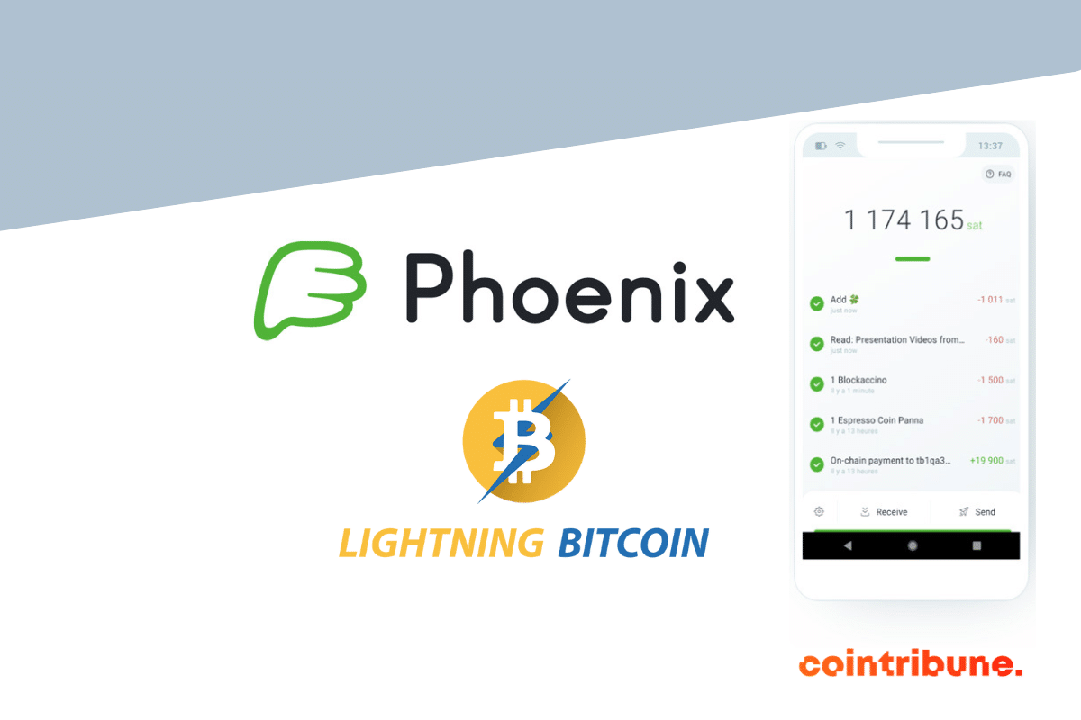 Logo de bitcoin et du lightning network