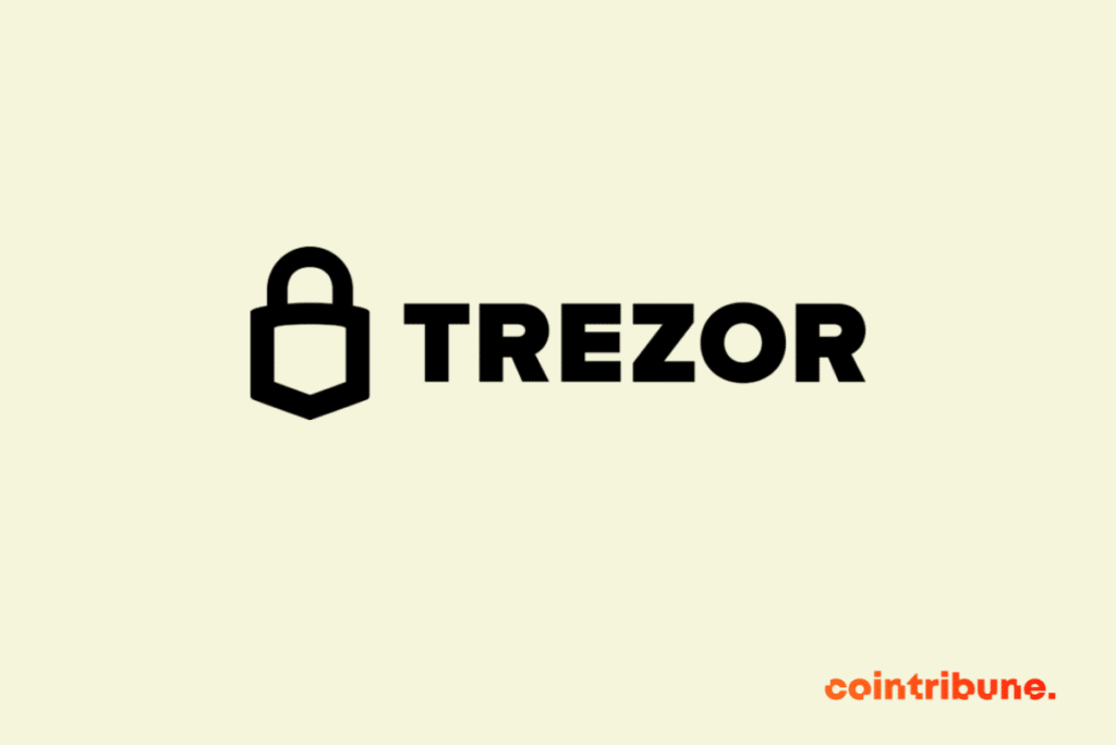 Le logo de la marque de wallets Trezor.