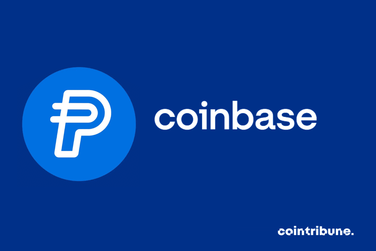 Les logos du PYUSD et de Coinbase