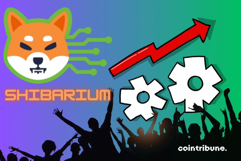 Shibarium's logo, crowd image and development vector