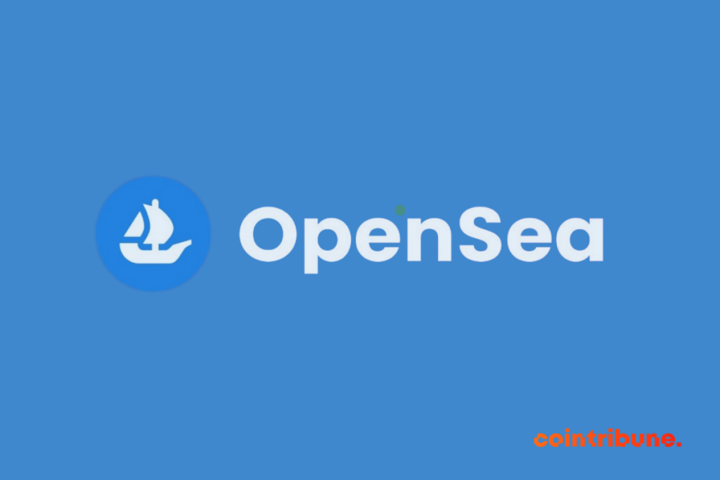 Logo de OpenSea suivi du nom de la marque