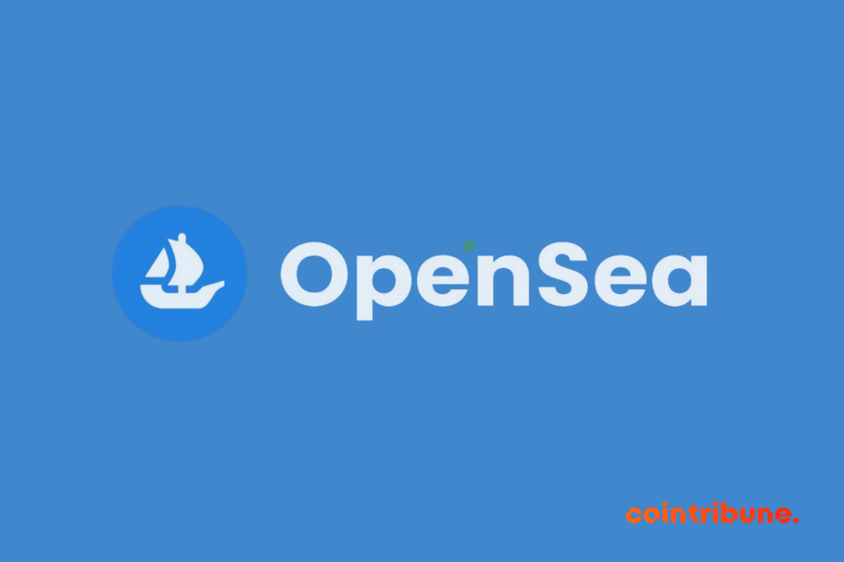 Logo de OpenSea suivi du nom de la marque