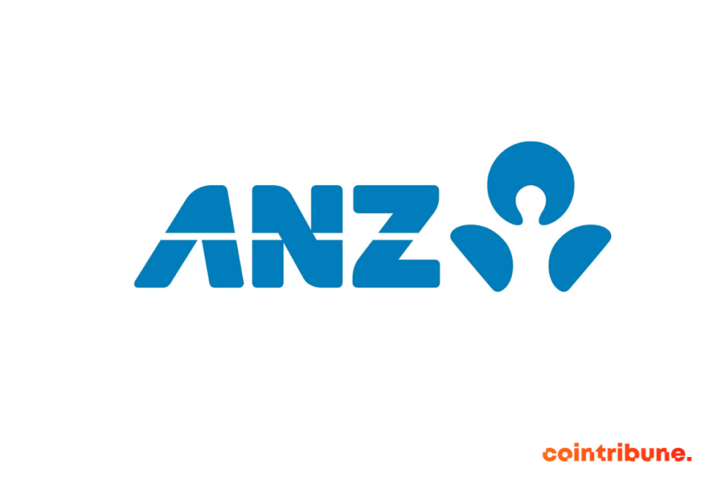 Logo de la banque ANZ, qui a réussi un test d'achat d'actifs tokenisés grâce au protocole d'interopérabilité de Chainlink et qui s'engage dans le monde crypto