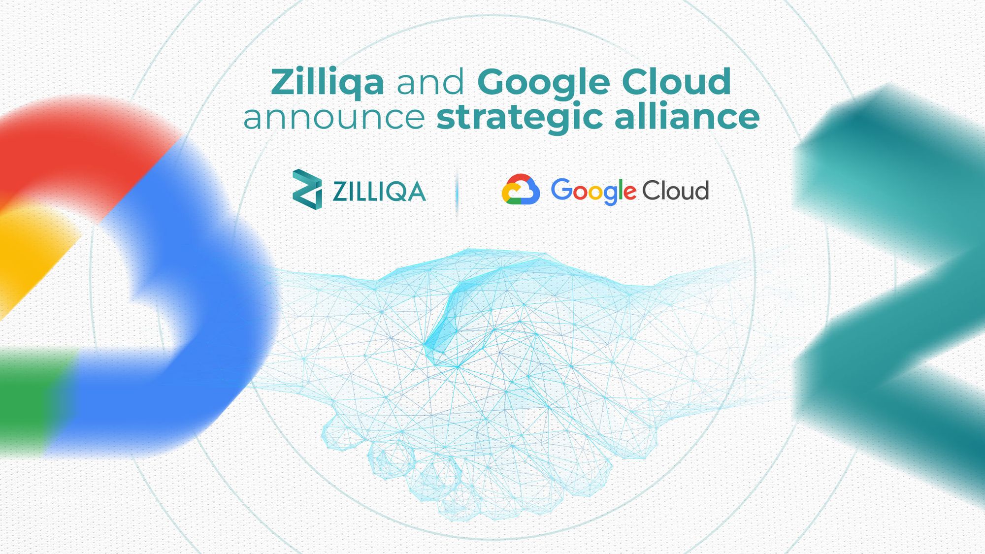 A visual announcing the alliance between Zilliqa and Google Cloud