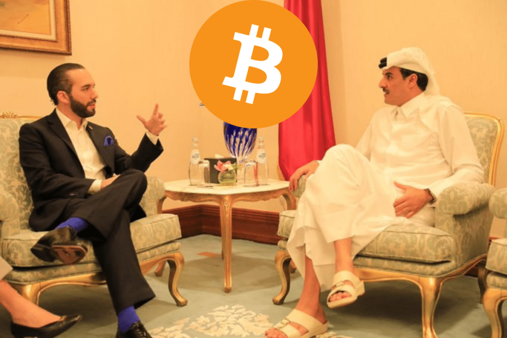 Nayib Bukele et l Emir du Qatar parle au tour du Bitcoin