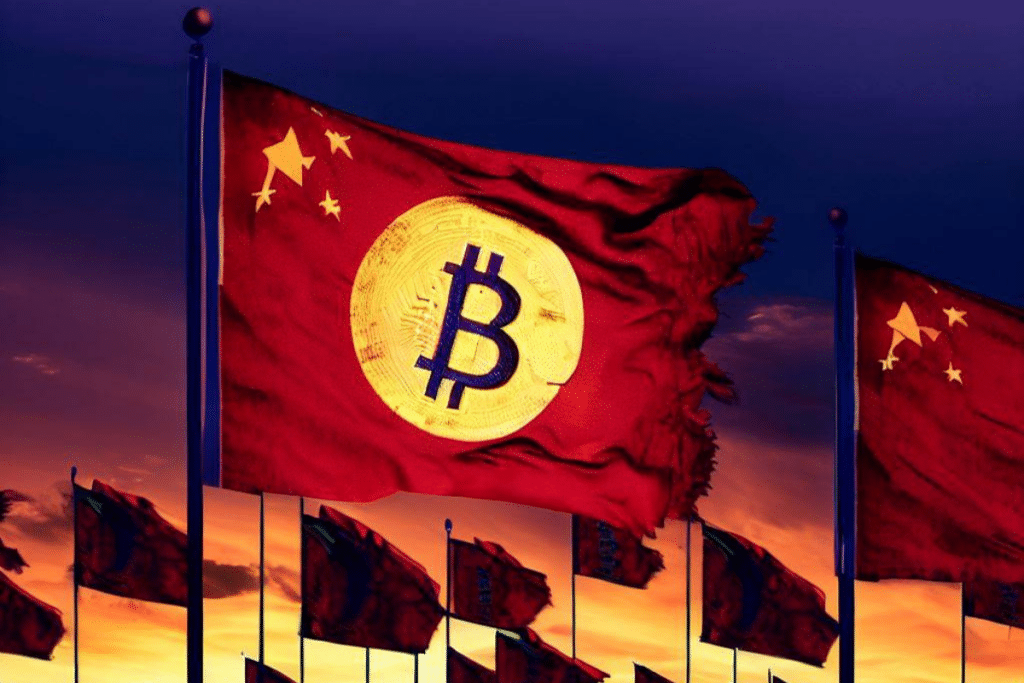 Crypto chine : des drapeaux Bitcoin flétris gisent en berne