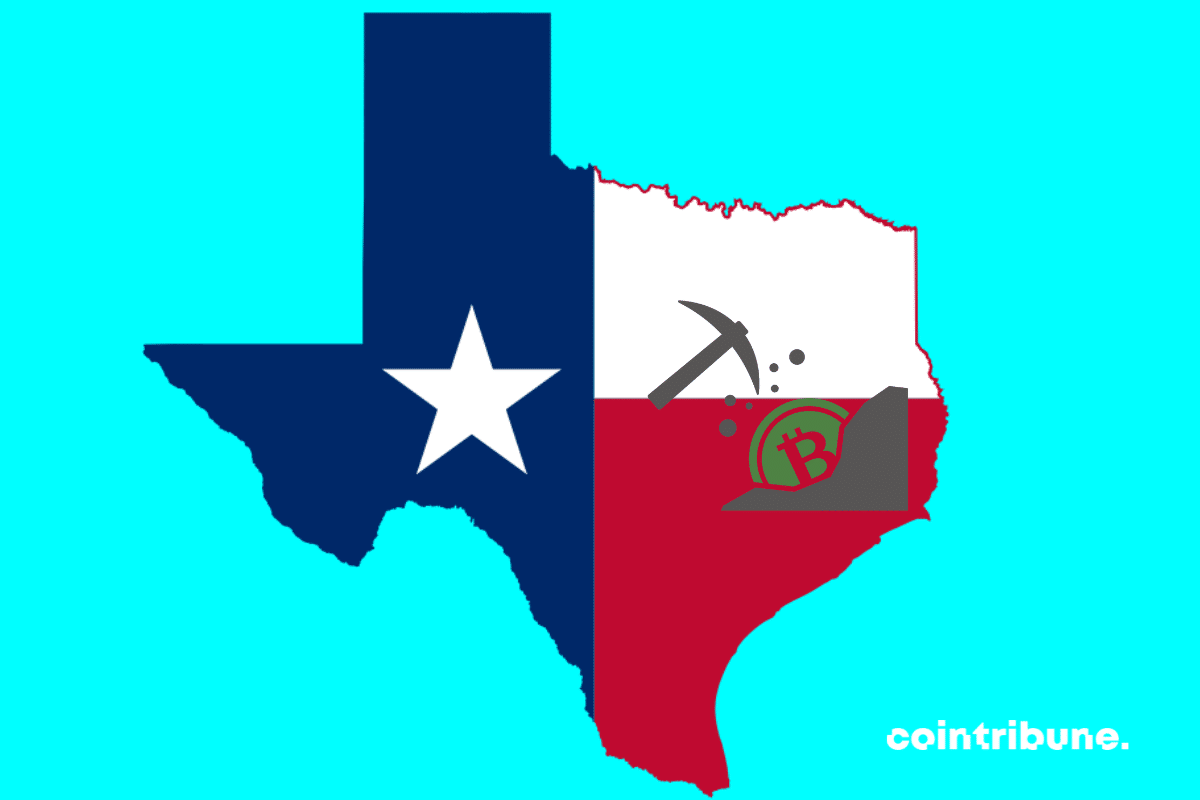 Dreapeau du Texas, vecteur de mining bitcoin