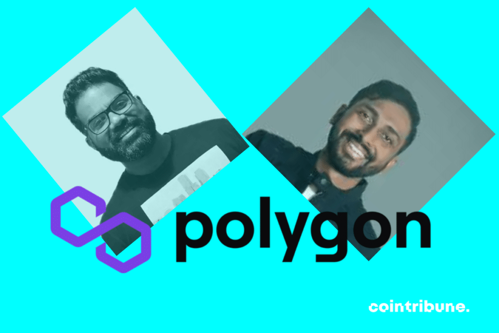 Photos d'Anurag Arjung et de Jaynti Kanani, logo de Polygon