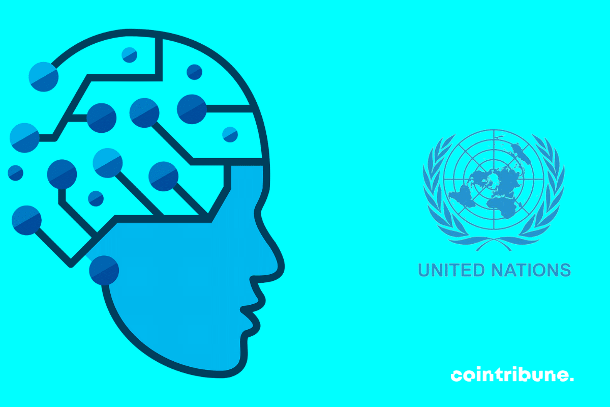 Vecteur d'Intelligence artificielle, logo de l'ONU