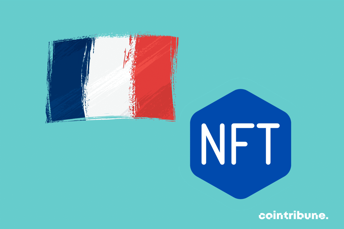 The flag of France with the mention NFT