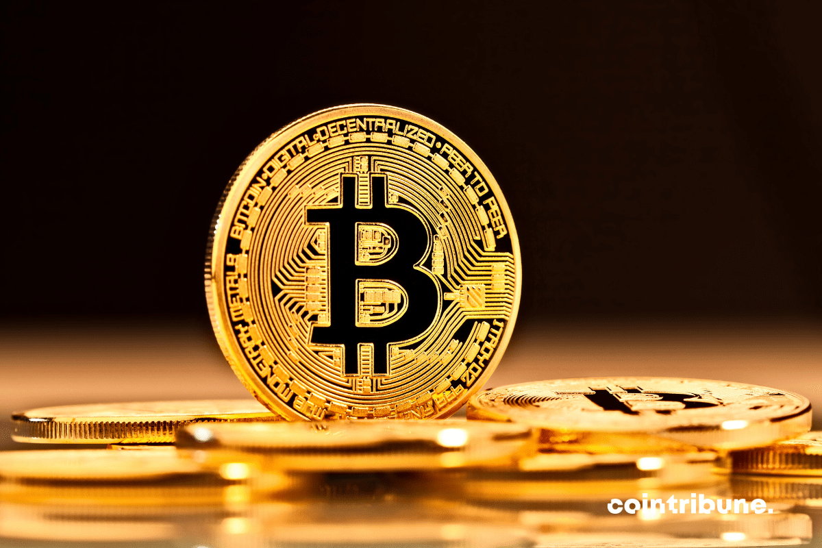 A physical bitcoin coin