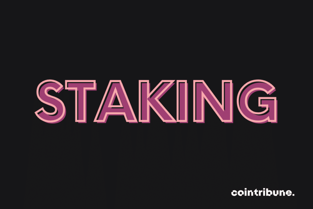Image avec l'inscription "Staking"