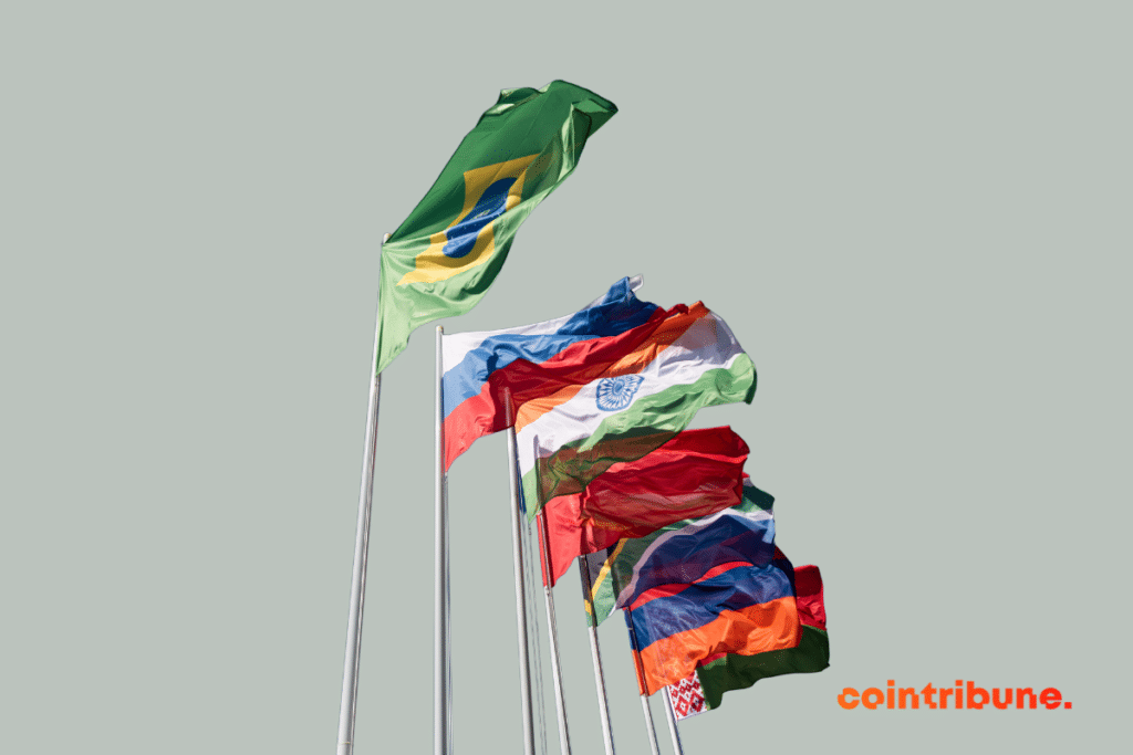 The flags of the BRICS countries