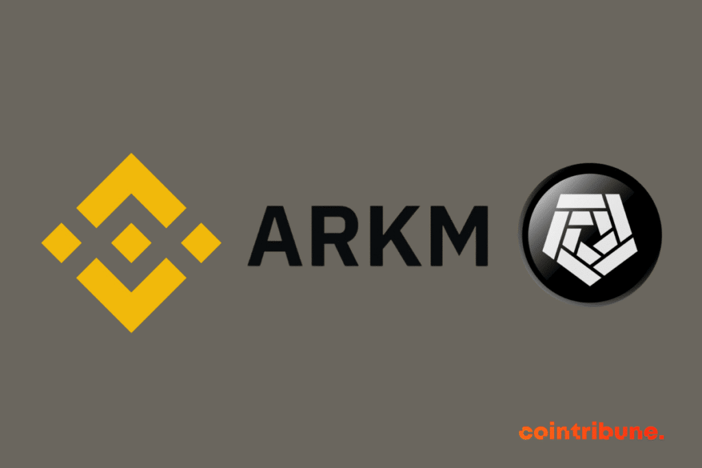 Logos de Binance et du projet crypto Arkham
