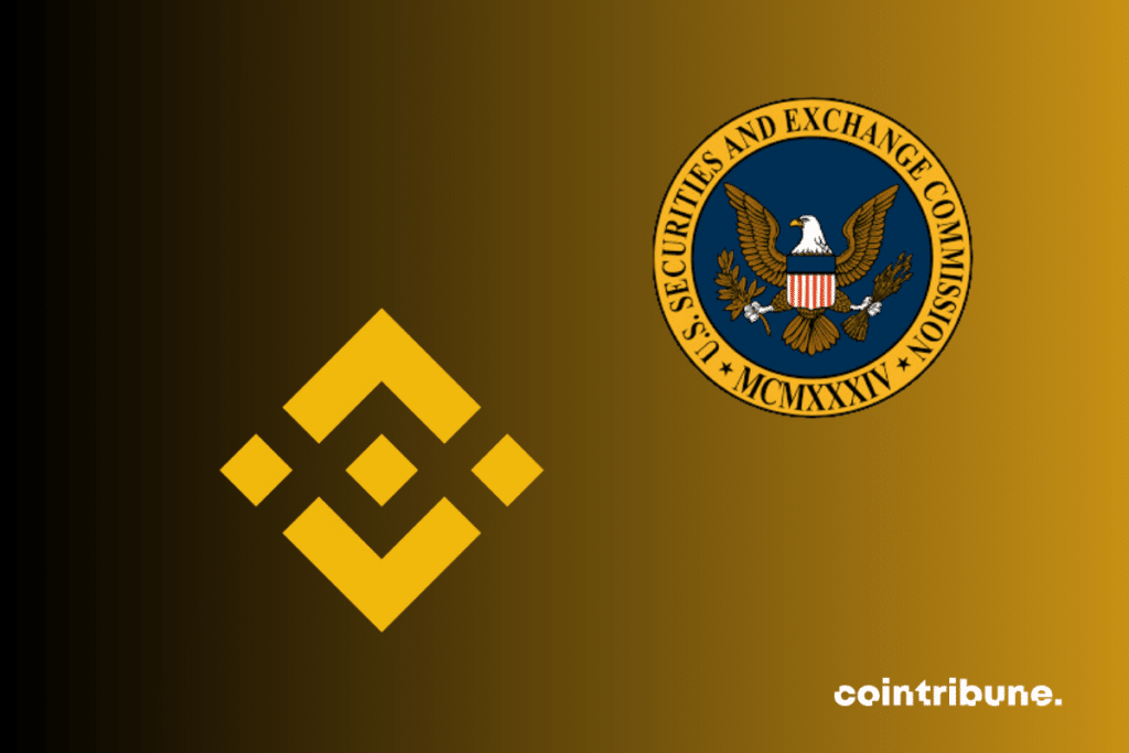 SEC and Binance crypto exchange logos