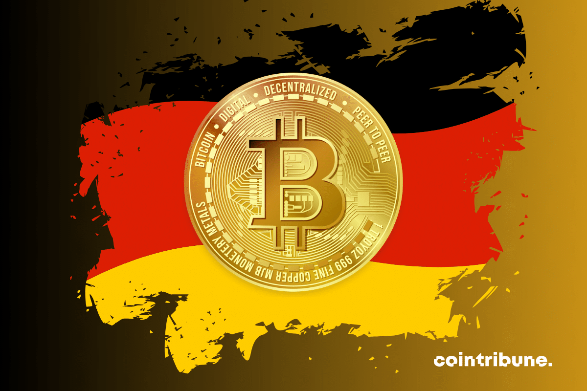 Le drapeau d'Allemagne avec un BTC