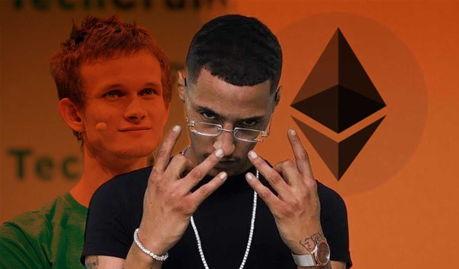 Freeze Corleone et Vitalik, autour du logo Ethereum