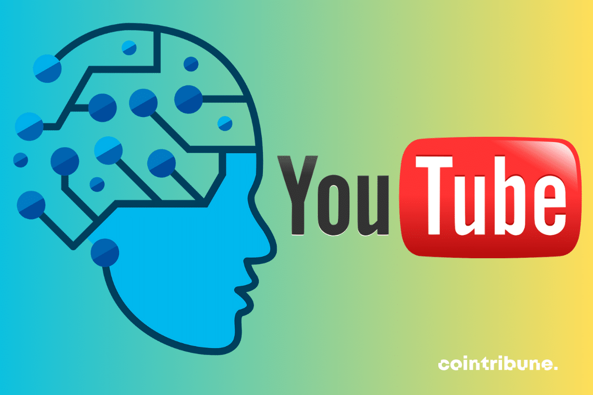 Artificial intelligence icon, YouTube logo