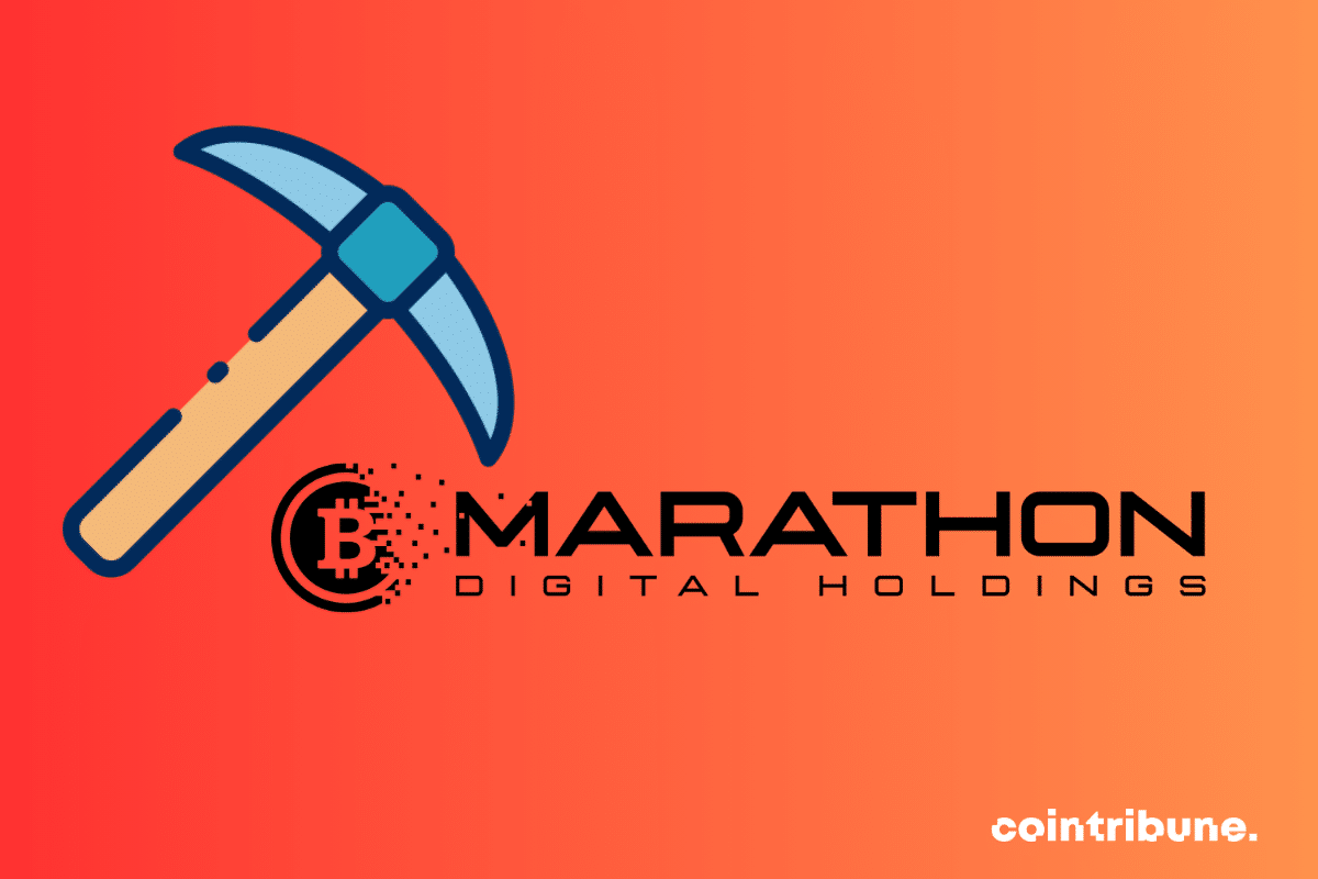 Logo de Marathon Digital et icône de pioche