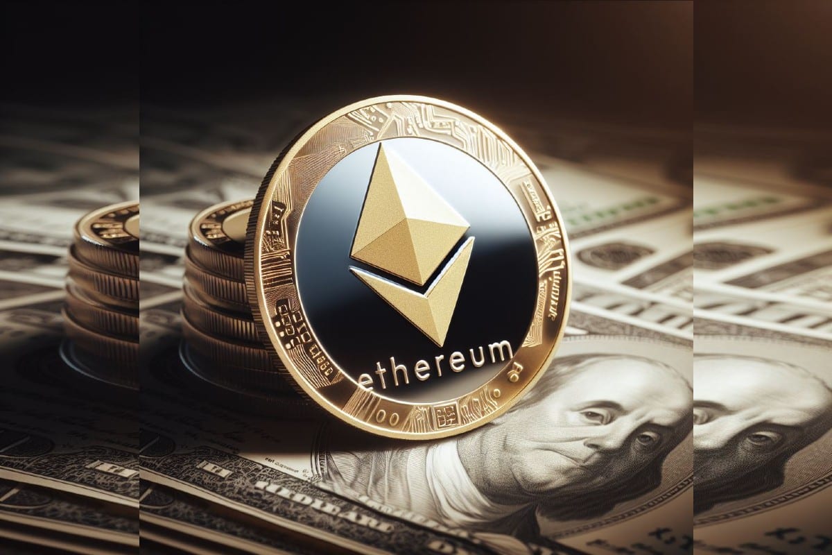 Des pièces d'Ethereum sur du dollar US en cash - Acheter ethereum cash