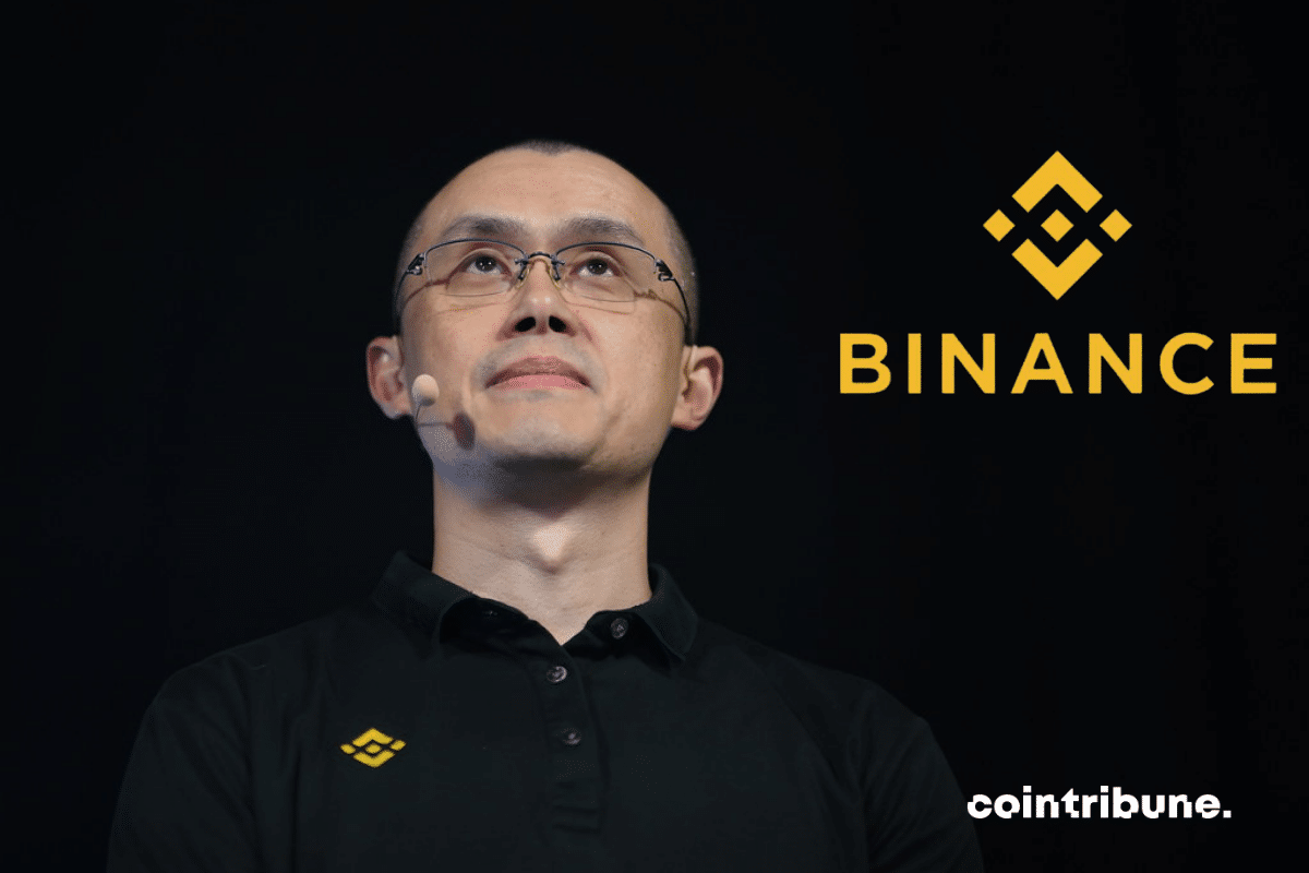 CZ portrait with Binance logo