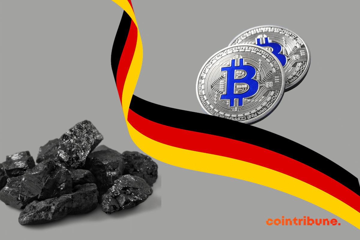 Du charbon, des bitcoins et le drapeau de l'Allemagne