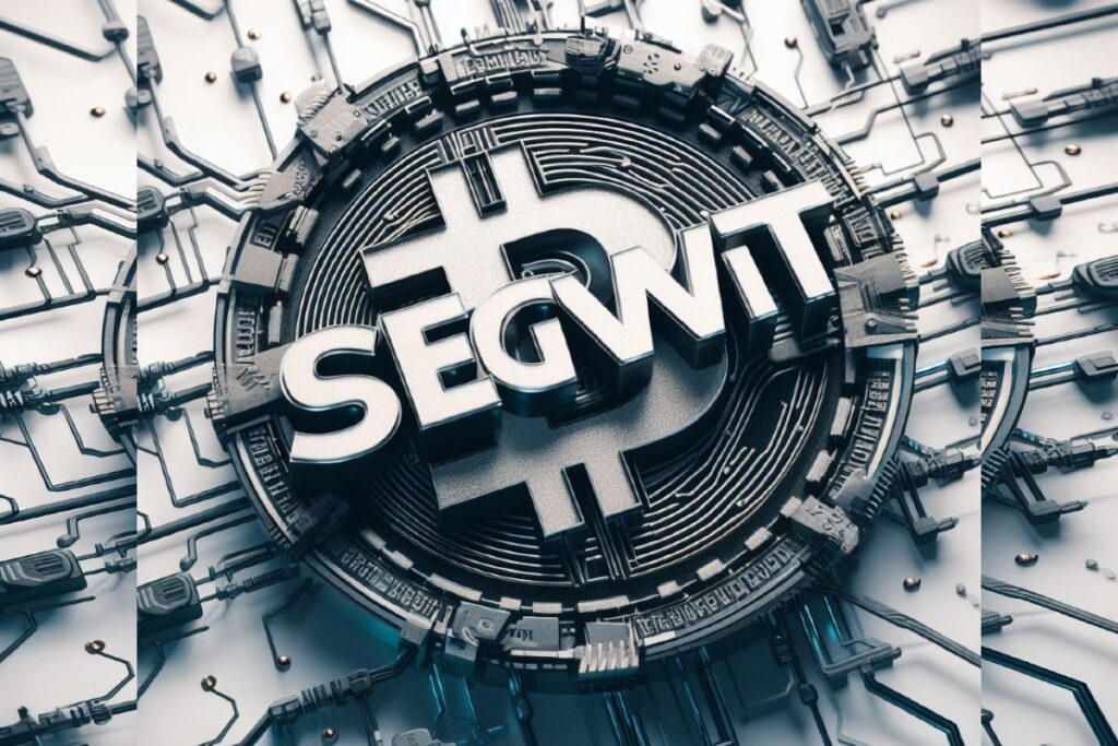 Segwit - Une pièce de Bitcoin avec le mot Segwit