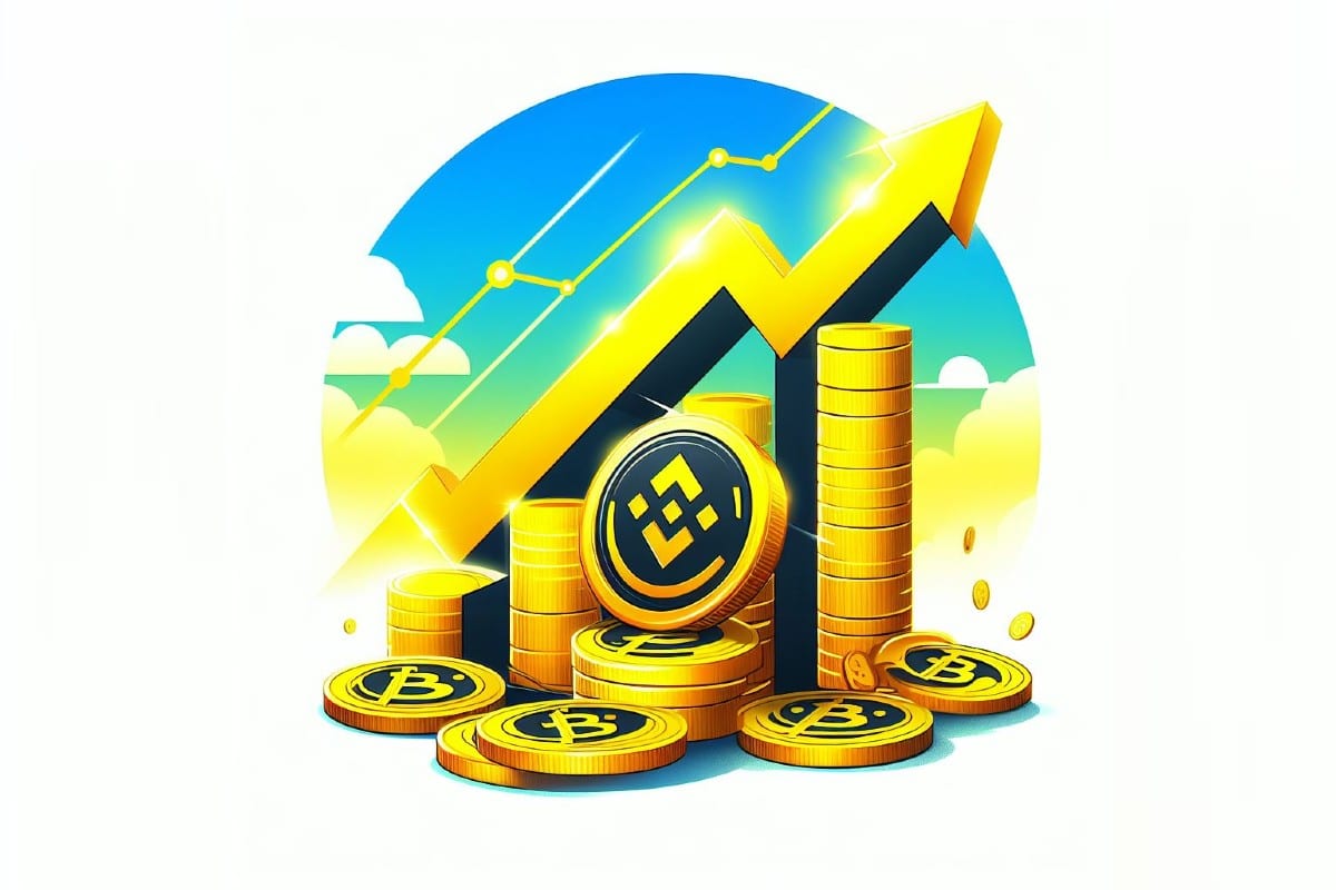Crypto - Binance Coin (BNB) avec une flèche à la hausse