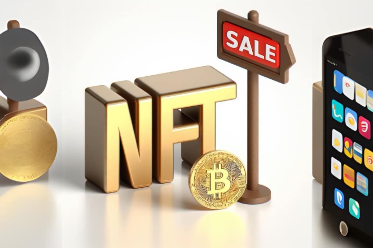 Bitcoin - un NFT avec une pièce de Bitcoin à vendre