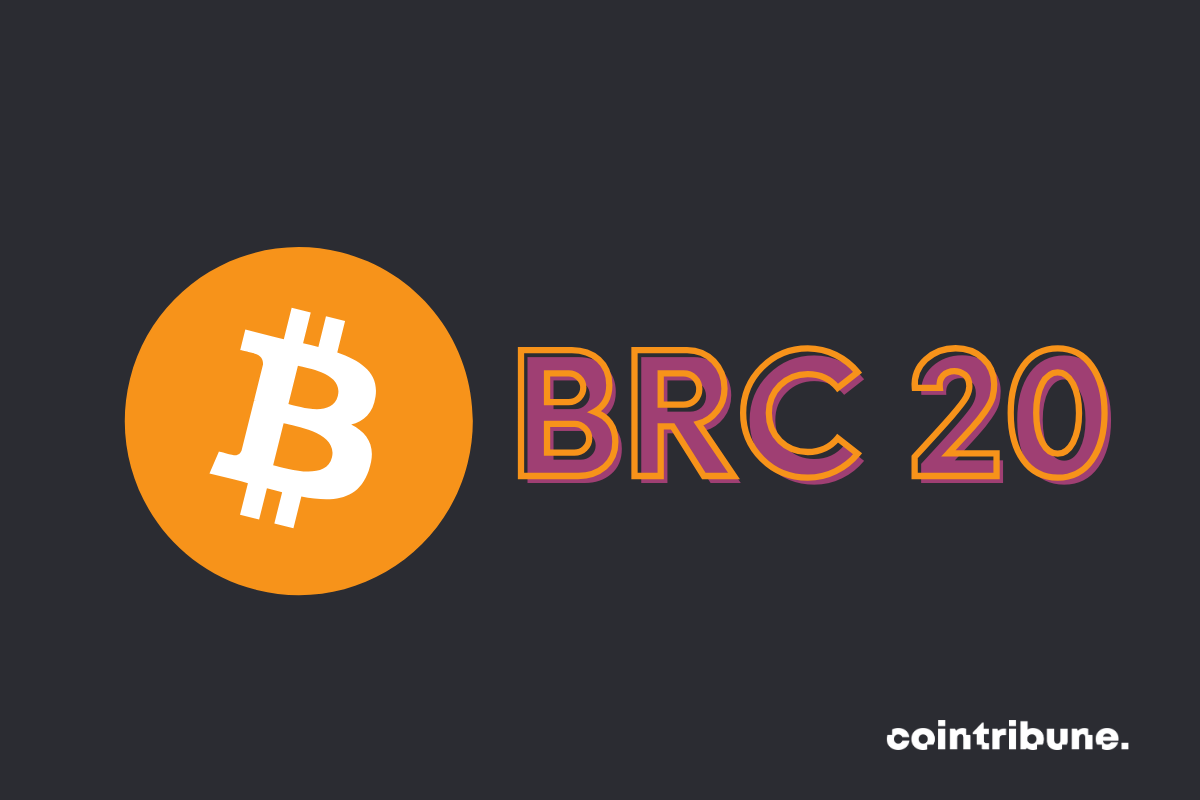 Le logo du bitcoin et la mention "BRC-20"