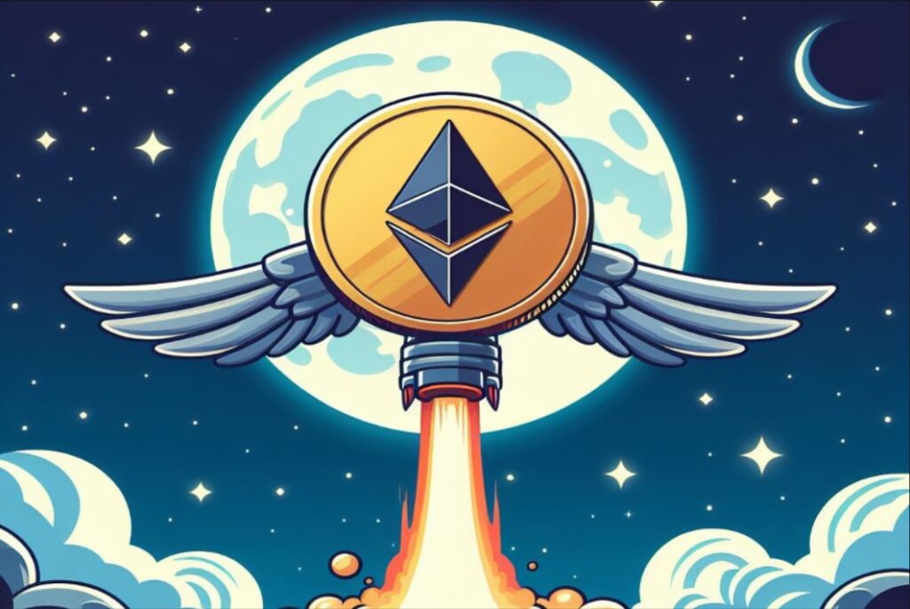 Ethereum - une pièce ETH s'envole