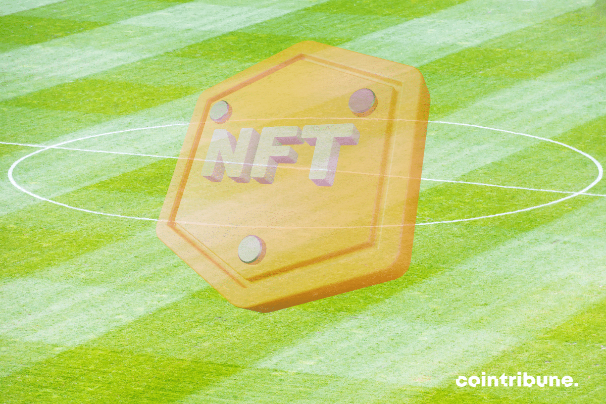 An NFT on a soccer pitch