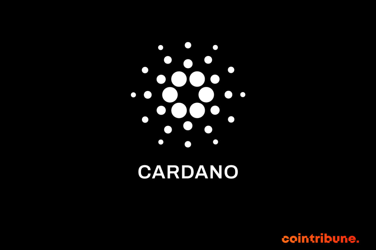 Logo of Cardano, the blockchain underlying the ADA crypto