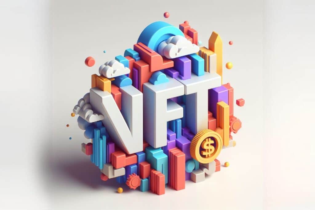 NFT- les lettres NFT sous forme d'art numerique