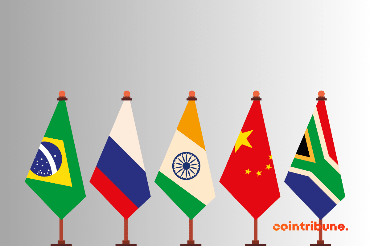 Les drapeaux des pays membres des BRICS